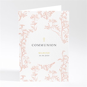 Menu communion gravures végétales