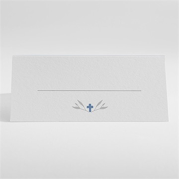 Marque-place communion bleu myosotis - Dos du marque-place