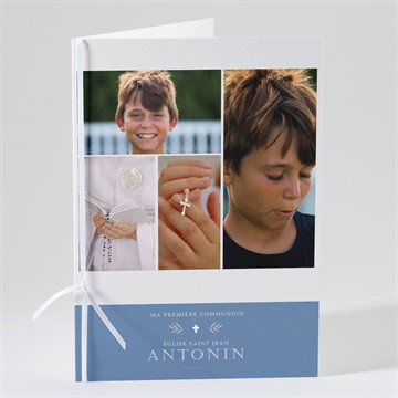 Livret de messe communion bleu myosotis magnet