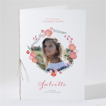 Livret de messe communion couronne aquarelle