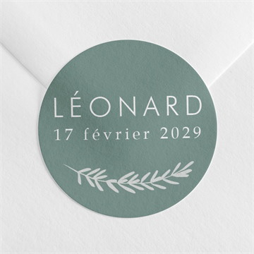 Sticker naissance végétal vert pastel accordéon