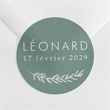 Sticker naissance végétal vert pastel