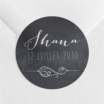 Sticker naissance ardoise et pictogrammes