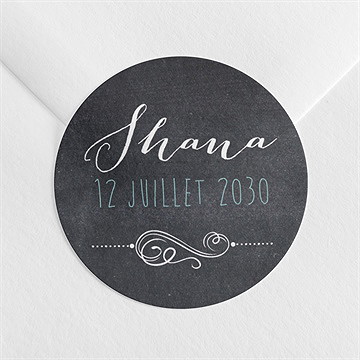 Sticker naissance ardoise et pictogrammes