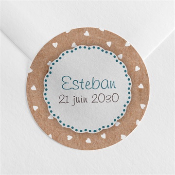 Sticker naissance gros noeud et pois fantaisie