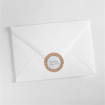 Sticker naissance gros noeud et pois fantaisie - Mise en situation