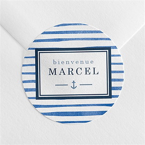 Sticker naissance notre petit marin