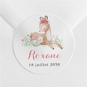 Sticker naissance a l'ombre du faon