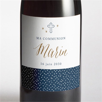 Etiquette de bouteille communion relief magnet