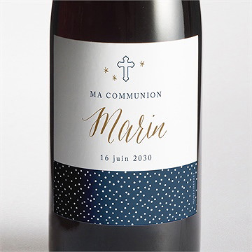 Etiquette de bouteille communion relief