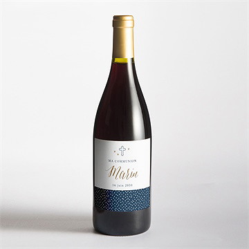 Etiquette de bouteille communion relief - Mise en situation