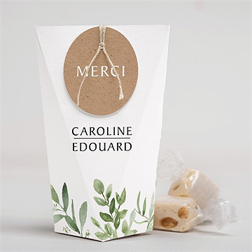 Boîte surprise mariage feuillage d'été