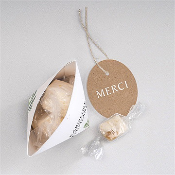 Boîte surprise mariage feuillage d'été - Intérieur de la boîte