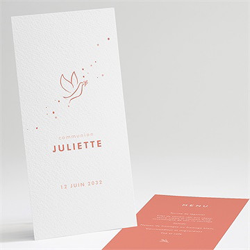 Menu communion colombe dorée