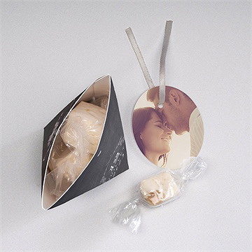 Boîte surprise mariage retro original - Intérieur de la boîte