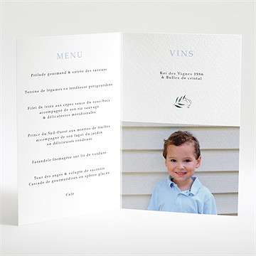 Menu communion doux flocons - Intérieur du menu