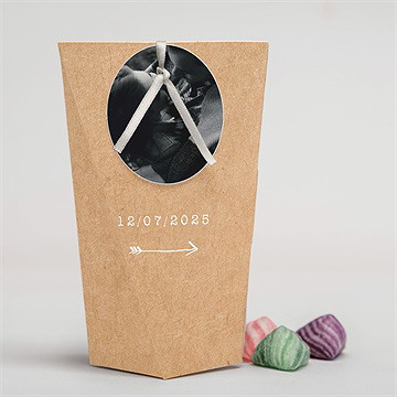 Boîte surprise mariage coeur croisé