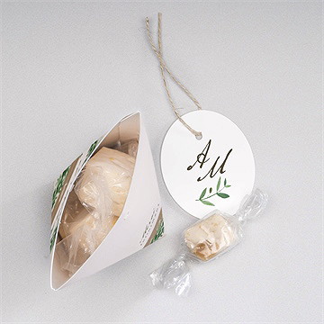 Boîte surprise mariage ronde de bonheur - Intérieur de la boîte