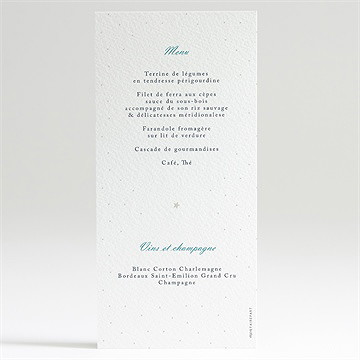 Menu communion tampon étoilé - Dos du menu