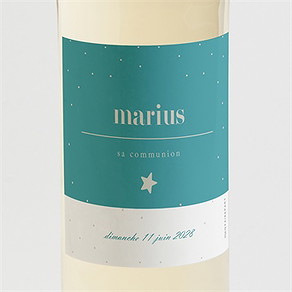 Etiquette de bouteille communion tampon étoilé