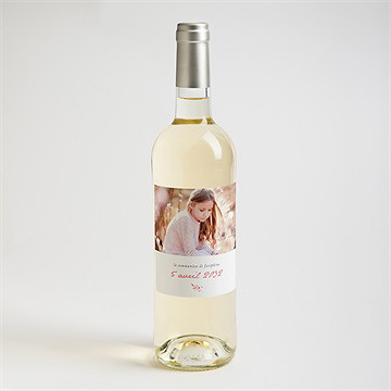 Etiquette de bouteille communion cuivré végétal - Mise en situation