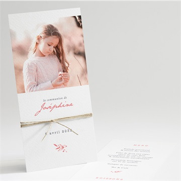 Menu communion cuivré végétal