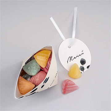 Boîte surprise mariage contraste - Intérieur de la boîte