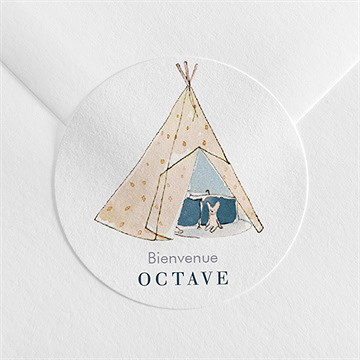 Sticker naissance petit tipi