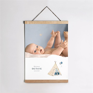 Affiche naissance petit tipi