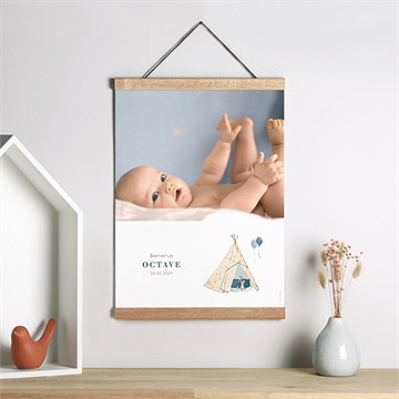 Affiche naissance petit tipi - Mise en situation
