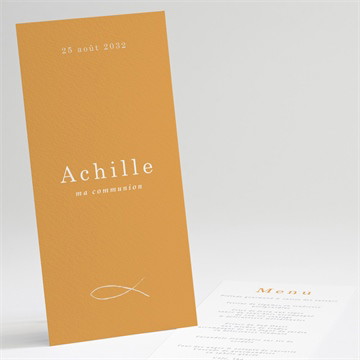 Menu communion jaune et or