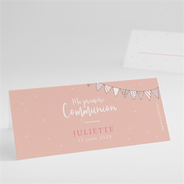 Marque-place communion banderoles de fanions