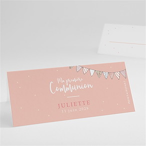 Marque-place communion banderoles de fanions