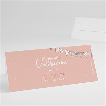 Marque-place communion banderoles de fanions