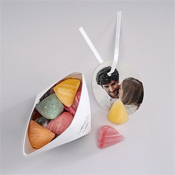 Boîte surprise mariage feuillages - Intérieur de la boîte