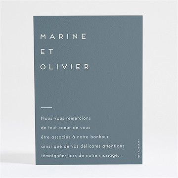 Remerciement mariage confiance - Dos de la carte