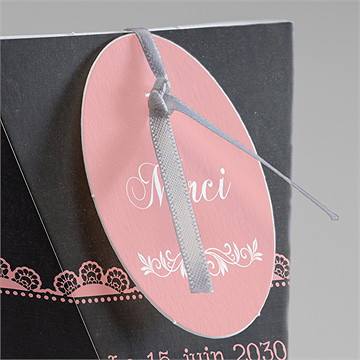 Boîte surprise communion dentelle rose - Détail de la boîte