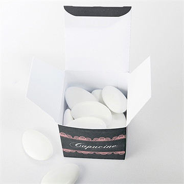 Boîte de dragées communion dentelle rose - Intérieur de la boîte