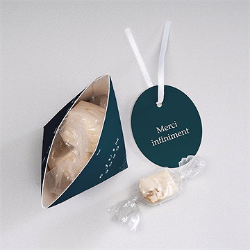 Boîte surprise mariage bleu royal - Intérieur de la boîte