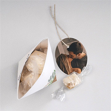 Boîte surprise mariage fougères - Intérieur de la boîte