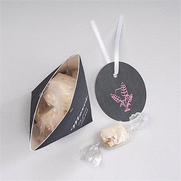 Boîte surprise communion fond ardoise et photo - Intérieur de la boîte