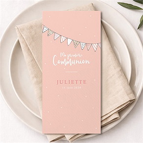 Menu communion banderoles de fanions