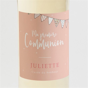 Etiquette de bouteille communion banderoles de fanions