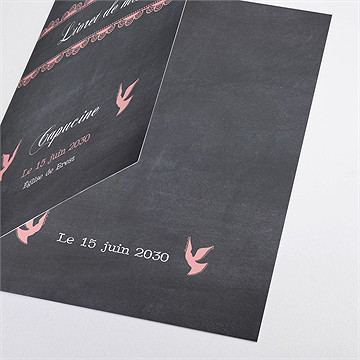 Livret de messe communion dentelle rose - Détail du livret