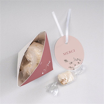 Boîte surprise mariage élégance rose - Intérieur de la boîte