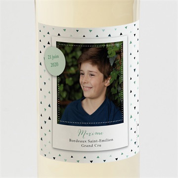 Etiquette de bouteille communion moderne chic