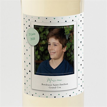 Etiquette de bouteille communion moderne chic