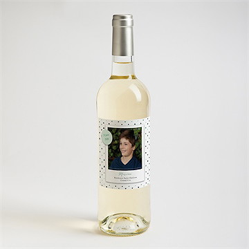 Etiquette de bouteille communion moderne chic - Mise en situation