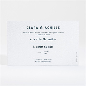 Carton d'invitation mariage esquisse - Dos du carton