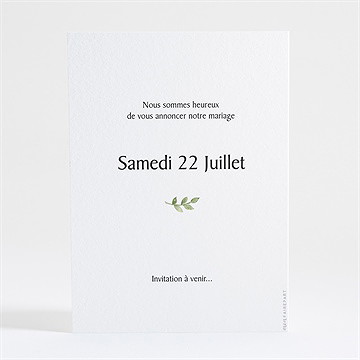 Save the Date mariage fougères - Dos de la carte